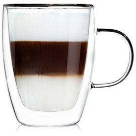 Szklanka Termiczna z Podwójną Ścianką do Kawy Herbaty Latte Napojów 300 ml