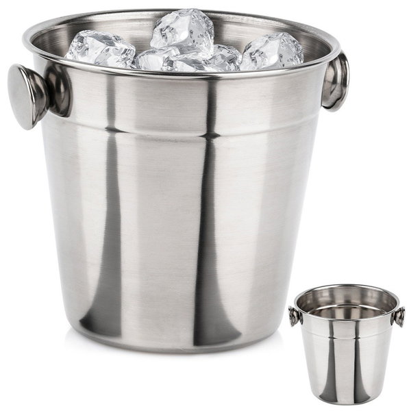Małe Wiaderko do Lodu Stalowe Pojemnik Barowy na Lód do Napojów Stół 700 ml
