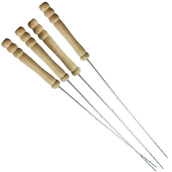 4x Stalowe Szpikulce Stalowe Patyki na Szaszłyki do Grilla Szaszłyków 38 cm