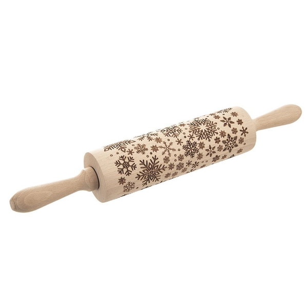 Wałek Dekoracyjny Dekorator do Ciasta Ciastek Ciasteczek Płatki Śniegu 39cm
