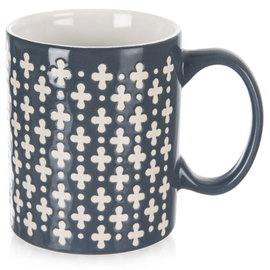 Kubek Ceramiczny do Picia Kawy Herbaty Ziół Napojów Niebieski Beżowy 350 ml