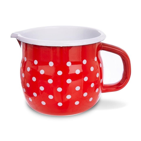 Kubek Emaliowany Kuchenny Garnek Garnuszek Kubeczek z Uchwytem 10 cm 0,8L