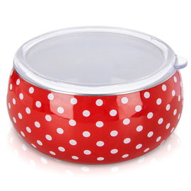 Miska Emaliowana z Pokrywką do Przechowywania Podawania Żywności Dań 1L