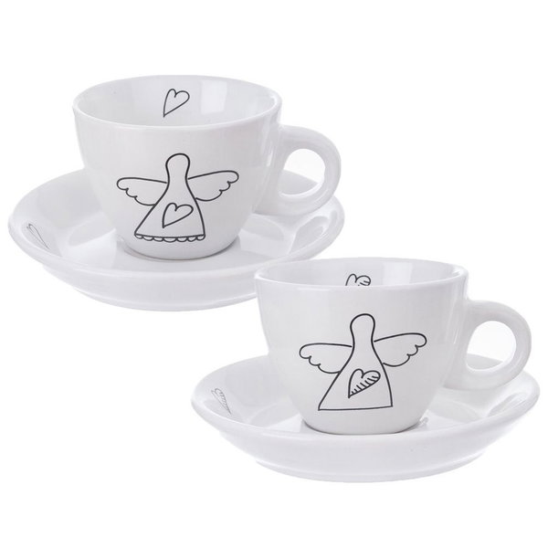 2x Filiżanka do Kawy Espresso Zestaw Komplet Filiżanek Anioł na Prezent