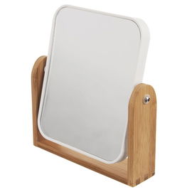 Lusterko Kosmetyczne Podwójne Dwustronne Powiększające Bambusowe Stojak