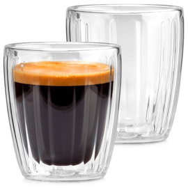 2x Szklanki Termiczne z Podwójną Ścianką Kubki do Kawy Espresso 120 ml