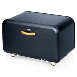 Mały Chlebak Czarny Metalowy Pojemnik Kuchenny na Pieczywo Chleb Bułki