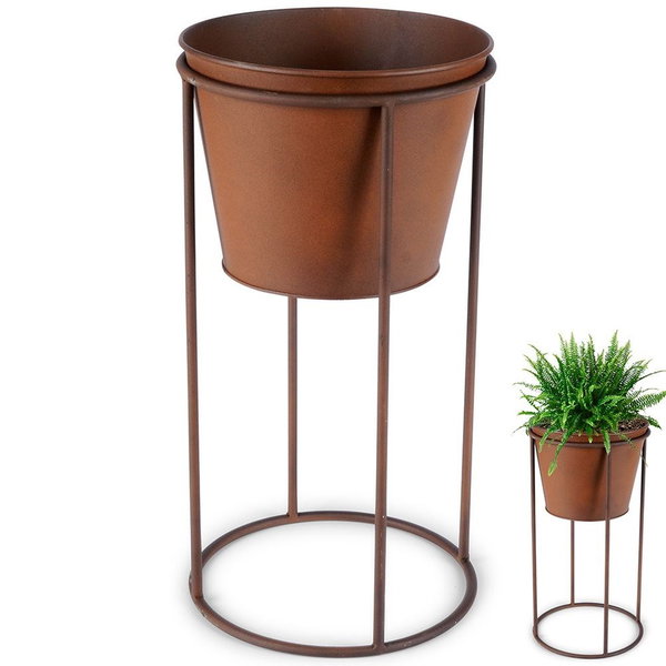 Doniczka Metalowa Osłonka Kwietnik Stojak na Rośliny Kwiatki Zioła 44cm