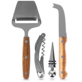 Zestaw do Wina i Serów Akcesoria Korkociąg Zatyczka Nóż Krajalnica do Sera