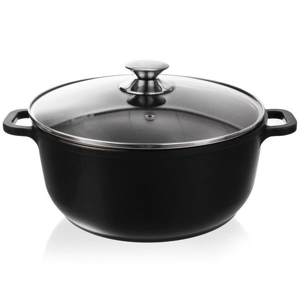Garnek Granitowy z Pokrywką do Gotowania Duszenia Pieczenia 28 cm 7L Grande