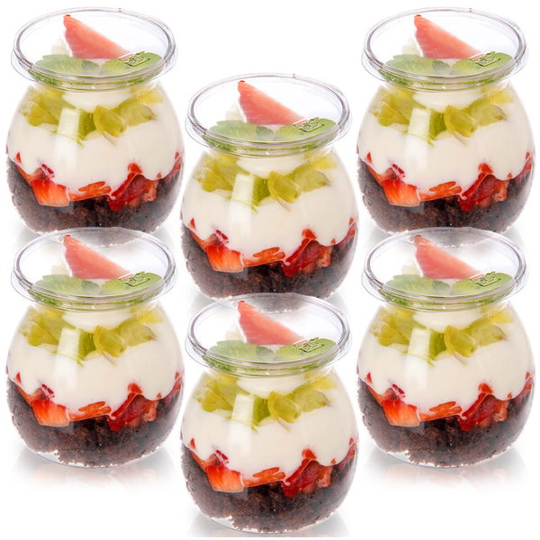 4x Kubki Pucharki Pojemniki na Jogurt Desery Przekąski do Deserów 160 ml