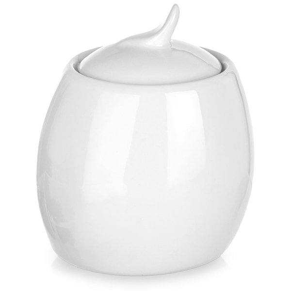 Cukierniczka Porcelanowa Cukiernica Biała z Pokrywką Pojemnik na Cukier
