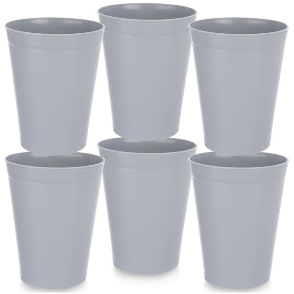 6x Kubki Plastikowe Wielorazowe Turystyczne Piknikowe do Napojów 300 ml
