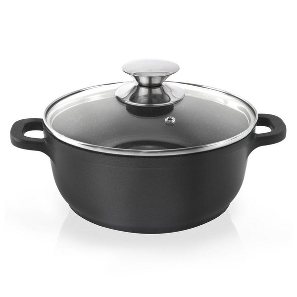 Garnek Granitowy z Pokrywką Gotowania Duszenia Pieczenia 20 cm 2,3L Grande