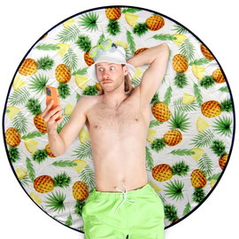 Duża Mata Piknikowa Plażowa Ogrodowa Okrągła Koło Koc Ręcznik 138 cm