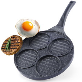 Patelnia Granitowa Grillowa do Smażenia Grillowania Burgerów Mięsa Jajek