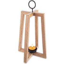 Lampion Drewniany Stojak Podstawka na Świeczkę Tealight Świecznik 44 cm