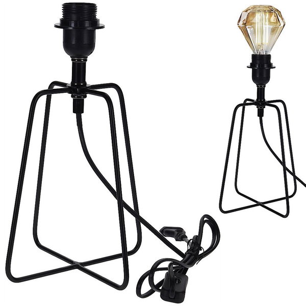 Lampka Metalowa Stołowa Nocna Czarna Lampa Loftowa Nablatowa