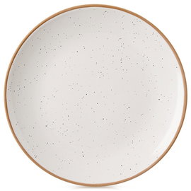 Talerz Obiadowy Duży Płytki Płaski na Obiad Potrawy Dania Beżowy Ceramiczny