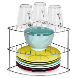 Półka Kuchenna Metalowa na Blat Regał do Szafki Narożna Stojak Organizer