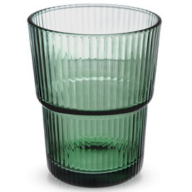Szklanka Zielona do Picia Napojów Wody Soku Drinków Ryflowana 400 ml
