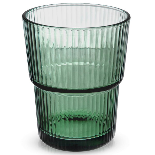 Szklanka Zielona do Picia Napojów Wody Soku Drinków Ryflowana 400 ml