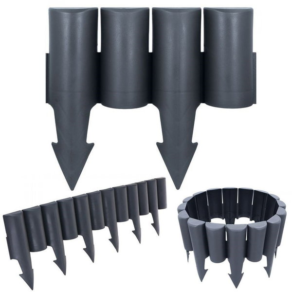 Palisada Ogrodowa Plastikowa Szara Border Obrzeże Płotek Trawnik 25 cm