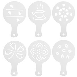 6x Szablony do Kawy Zdobienia Dekoracji Ciasta Deserów Dekorator