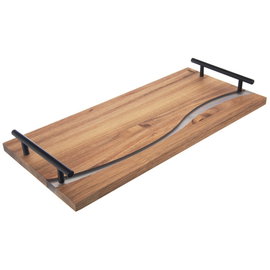 Deska Taca z Metalowymi Uchwytami do Krojenia do Serwowania Patera 42x20 cm
