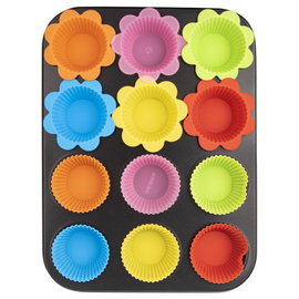 Forma do Muffinek Foremka Silikonowa Blacha 12szt Babeczki Muffiny Zestaw