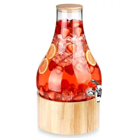 Słój Napoje Duży Słoik Dystrybutor Szklany Kranem Kranikiem Stojakiem 6,5L