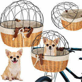 Kosz Wiklinowy na Rower Kierownicę Przedni Duży Transporter dla Psa Kota