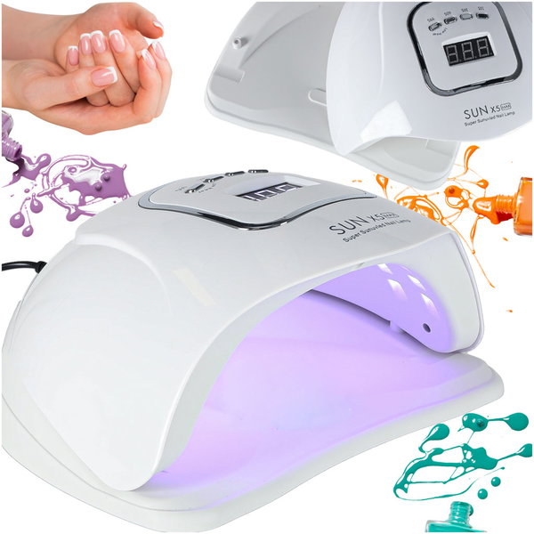 Lampa do Paznokci Hybryd Żeli UV LED Sun X5 LCD 150W Manicure Hybrydy Żele