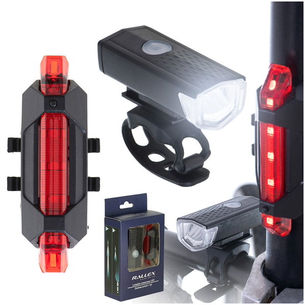 Lampka Rowerowa Przednia Tylna LED Przód Tył Latarka Akumulatorowa 2x USB
