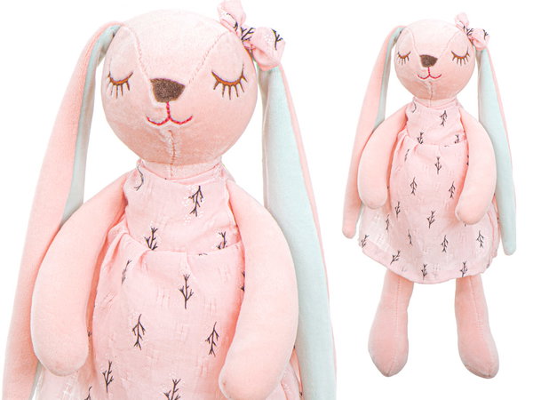 Królik z Długimi Uszami Pluszowy Różowy Maskotka Przytulanka 35 cm Tuliś