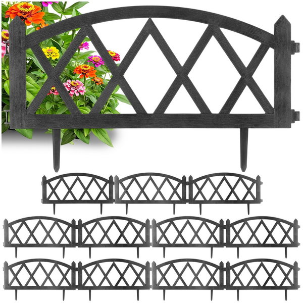 12x Płotek Ogrodowy Szary Border Palisada Obrzeże Trawnika Grządki 684 cm