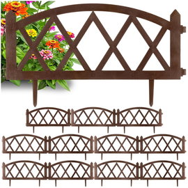 12x Płotek Ogrodowy Brązowy Border Palisada Obrzeże Trawnika Grządki 684 cm