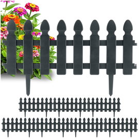 8x Płotek Ogrodowy Szary Border Palisada Obrzeże Trawnika Grządki 392 cm