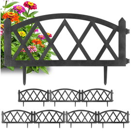8x Płotek Ogrodowy Szary Border Palisada Obrzeże Trawnika Grządki 456 cm