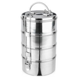 Menażka Obiadowa Piętrowa do Przenoszenia Żywności Posiłków Stalowa 4x900ml