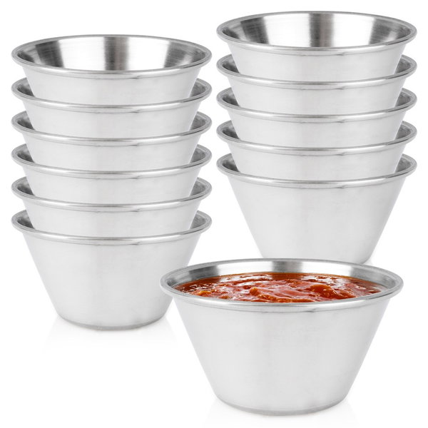 12x Miseczka Stalowa na Sos Dip Sosjerka Miska Dipówka Pojemnik 7 cm 90 ml