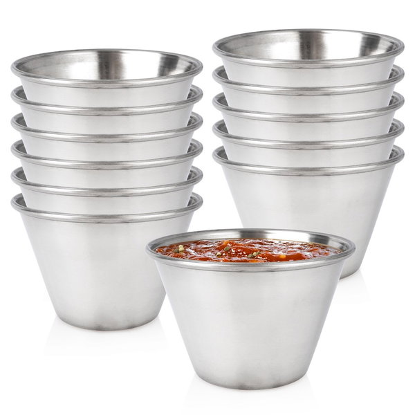 12x Miseczka Stalowa na Sos Dip Sosjerka Miska Dipówka Pojemnik 7 cm 100 ml