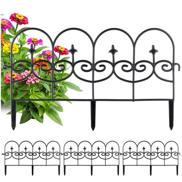 4x Płotek Ogrodowy Czarny Border Palisada Obrzeże Trawnika Grządki 238 cm