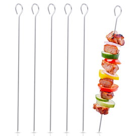 6x Szpikulce do Szaszłyków Grilla Mięsa Warzyw Stalowe Patyki Szpilki 30 cm