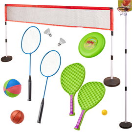 Zestaw Gier Sportowych 5w1 Badminton Koszykówka Siatkówka Tenis Frisbee