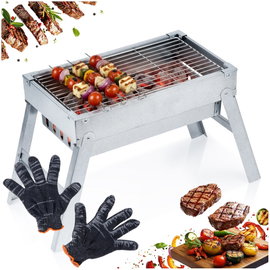Grill Węglowy Składany Przenośny Ogrodowy Turystyczny Piknikowy Mały 46 cm