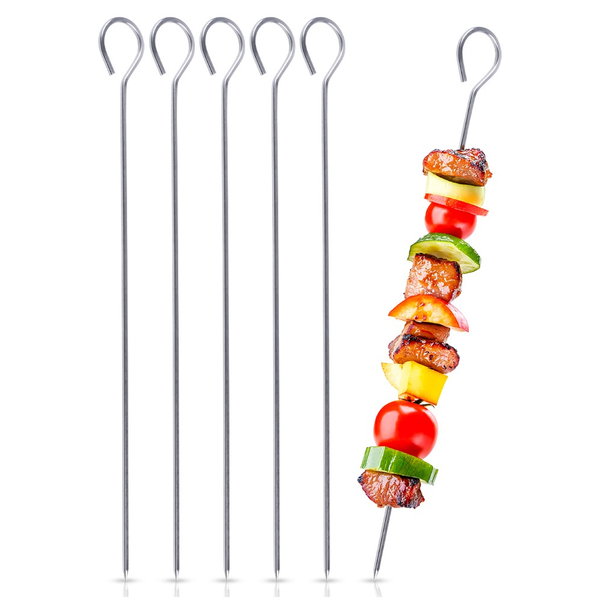 6x Szpikulce do Szaszłyków Grilla Mięsa Warzyw Stalowe Patyki Szpilki 40 cm