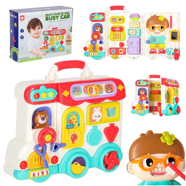 Tablica Manipulacyjna Sensoryczna Edukacyjna dla Dzieci Interaktywna Bus