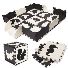 Duża Mata Edukacyjna Piankowa Puzzle Piankowe XL Kojec Składany 114x114 cm