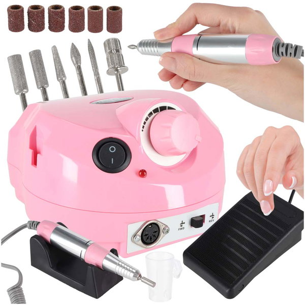 Frezarka do Paznokci Elektryczna Manicure Pedicure 6 Końcówek Zestaw 65W